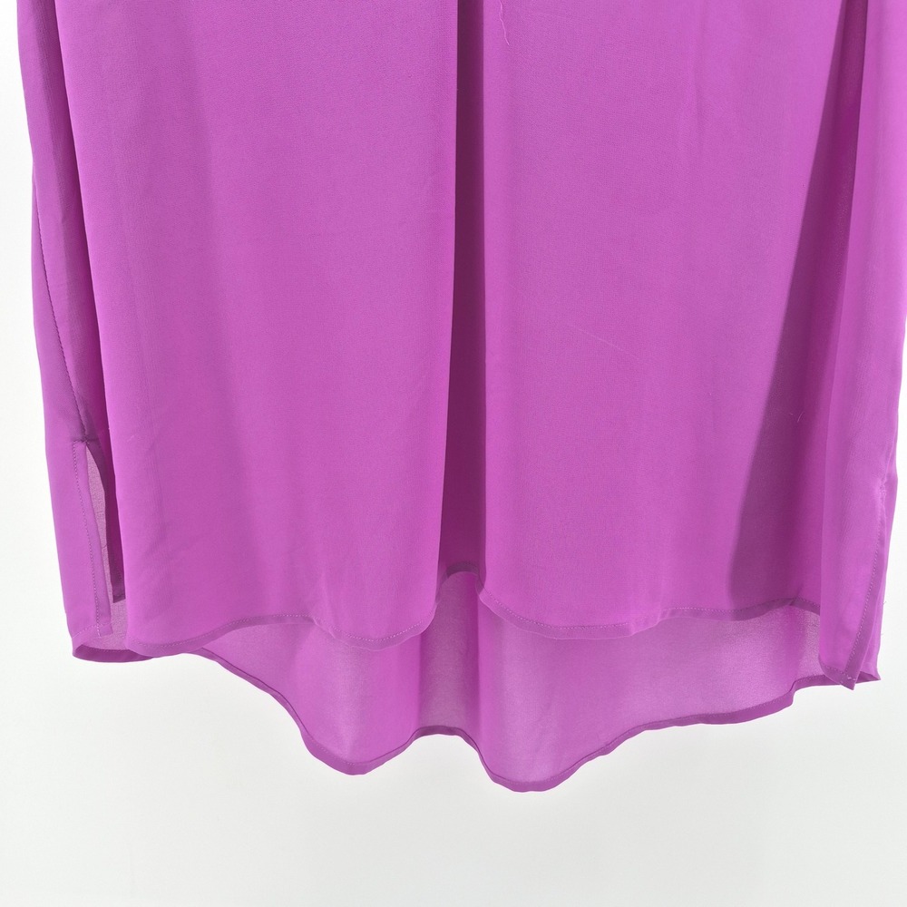 Eloquii Purple V-Neck Pleated High-Low Blouse Plus Size 22 Sleeveless Chiffon - Picture 4 of 10